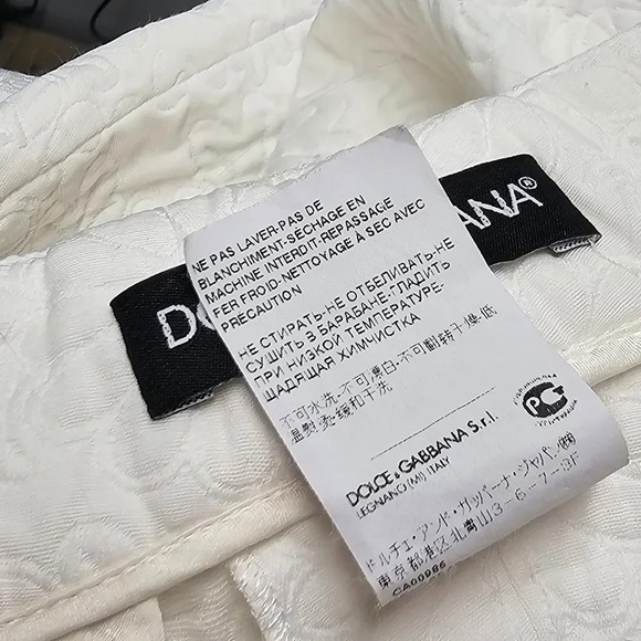 Dolce & Gabanna Womens Floral Embroidered White Cropped Pants Size IT 42 US 6 - Picture 5 of 11